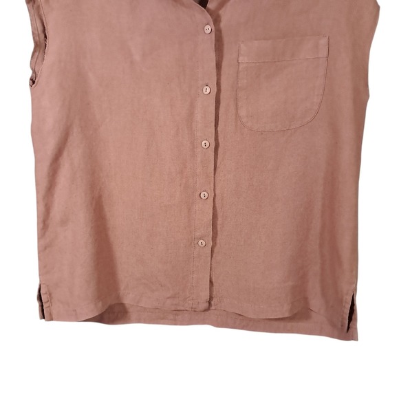 Parachute 100% Linen Button Down Shirt Top Clay Oversized XS Breathable Boho - Picture 4 of 11
